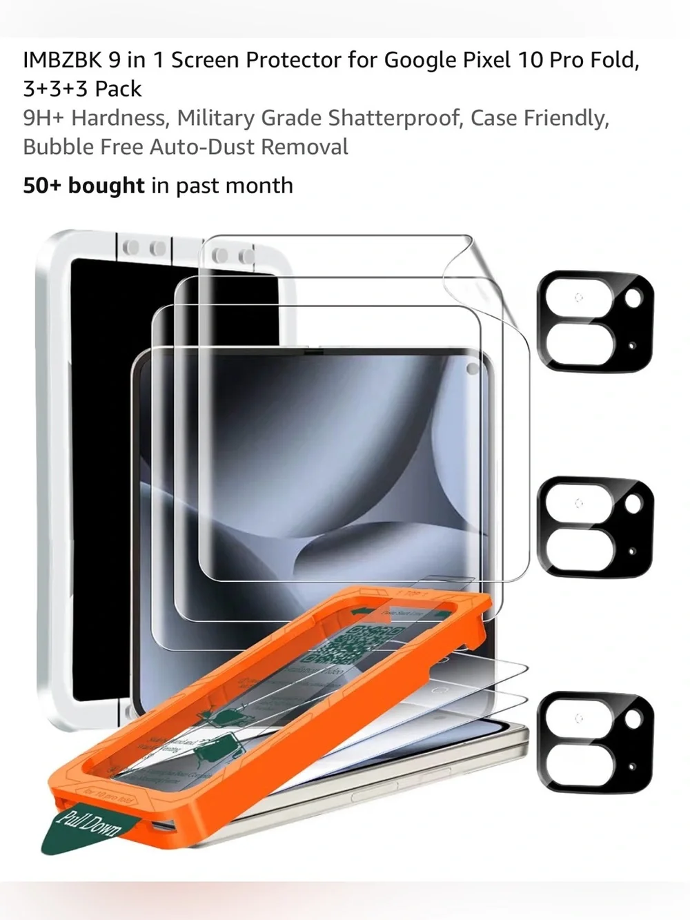 Screen Protector Kit for Google Pixel 10 Pro Fold - Clear (3+3+3 Pack) new